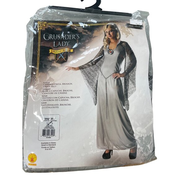 Rubies Crusaders Lady Costume Size Small Medieval Dress Brooch Chain Belt NEW - Picture 2 of 9